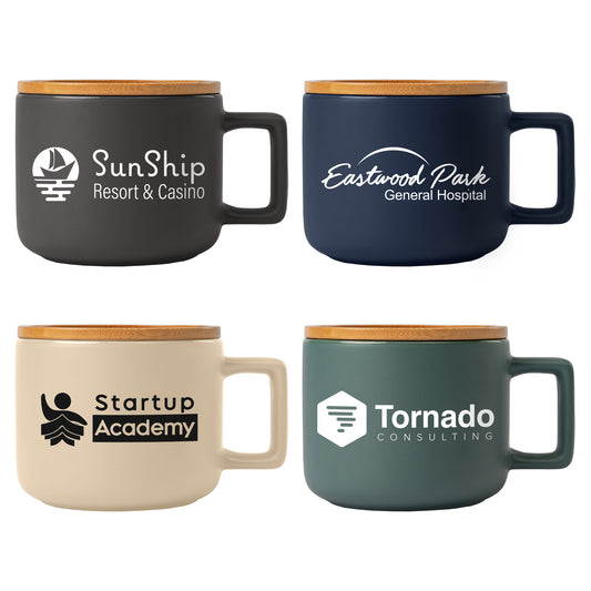 Ceramic Mug with Bamboo Lid